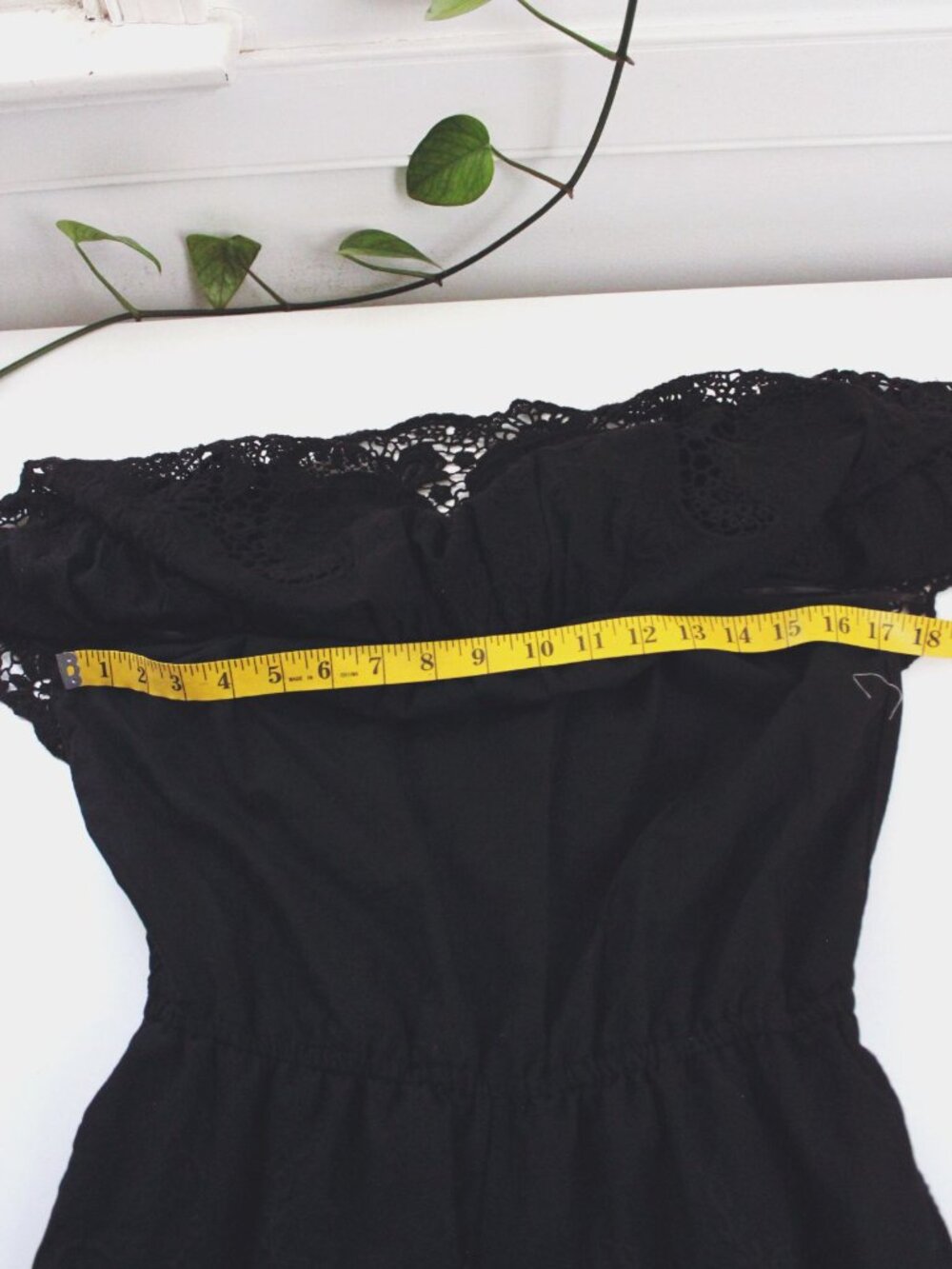 Abercrombie & Fitch Black Off-Shoulder Crochet Lace Romper Small Whimsigoth - Picture 5 of 9